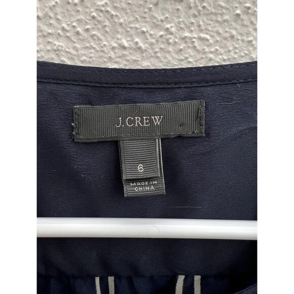 Womens J. Crew Tank Top Size 6 Blue with White Strips - Picture 5 of 12